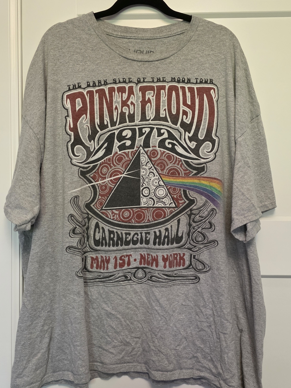 4XL Liquid Blue Pink Floyd Carnegie Hall Graphic Tee Grey